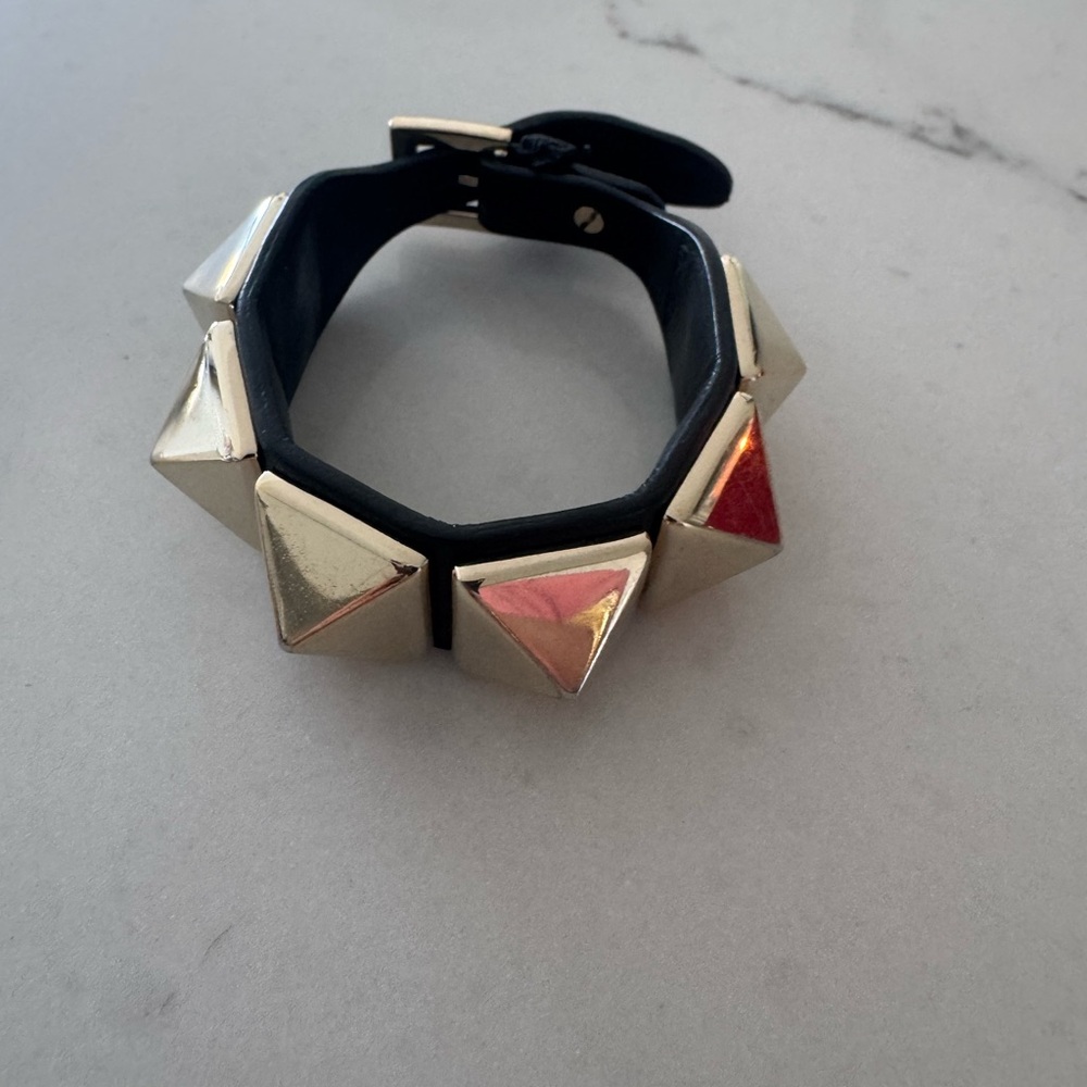 Valentino Gold and Red Pyramid Bracelet